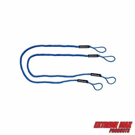 EXTREME MAX Extreme Max 3006.3072 BoatTector Bungee Dock Line Value 2-Pack - 8', Blue 3006.3072